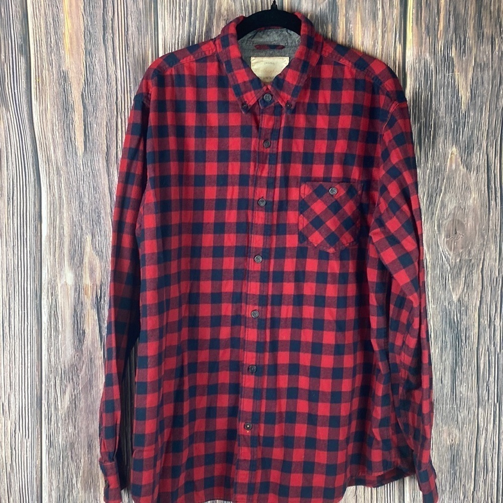 Red & Black Plaid Flannel Shirt